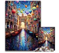 Puzzle in legno da 1000 pezzi "La psichedelia colorata di Venezia" per adolescenti e famiglie - Gioco rompicapo fai da te regalo 1000 pezzi (75x50 cm)