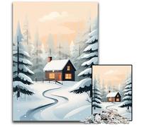 Puzzle in legno da 1000 pezzi per adulti "Baita invernale nel bosco" perfetti per adolescenti e decorazioni per la casa 1000 pezzi (75x50 cm).