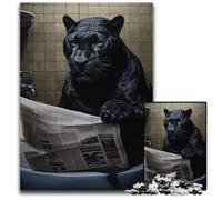 Puzzle in legno da 1000 pezzi per adulti con leopardo che legge il giornale, perfetto per il divertimento in famiglia a Natale, Ringraziamento, compleanni e Pasqua, 50x75CM/19,68x29,52 pollici.