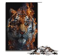 Puzzle in legno da 1000 pezzi per adulti e bambini di Jigsaw Tigers of The Flame per adulti 1000 pezzi (38x26 cm)