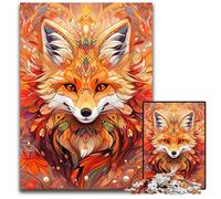 Puzzle in legno da 1000 pezzi per adulti, motivo: volpe, ideale come decorazione fai da te e come regalo rompicapo, 50x75CM/19,68x29,52 pollici.