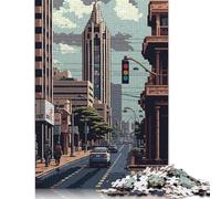 Puzzle in legno da 1000 pezzi per adulti Nairobi Pixel Art Puzzle quadrato per bambini Giochi per famiglie Regali di Natale 38x26 cm/1000 pezzi