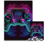 Puzzle in legno da 1000 pezzi per adulti Neon Game, perfetto per decorare la casa o l'ufficio, ideale come regalo di Natale, 50x75cm/19,68x29,52 pollici
