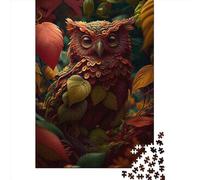 Puzzle in legno da 1000 pezzi per adulti, puzzle quadrato con gufo mistico, giochi per bambini, regali di Natale per famiglie, 1000 pezzi (75x50 cm)