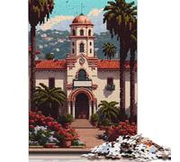 Puzzle in legno da 1000 pezzi per adulti Santa Barbara 02 Pixel Art Puzzle quadrato per bambini Giochi per famiglie Regali di Natale 38x26 cm/1000 pezzi
