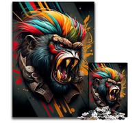 Puzzle in legno da 1000 pezzi per adulti "The Wild Monkey", perfetti per il divertimento in famiglia, giochi di società, bomboniere per feste di compleanno, 50x75CM/19,68x29,52 pollici.