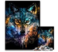 Puzzle in legno da 1000 pezzi raffigurante il lupo, per adulti, perfetto per adolescenti e collezionisti, ideale come decorazione per la casa e regalo da viaggio, 50x75CM/19,68x29,52 pollici.
