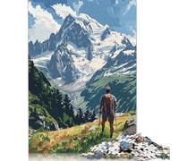 Puzzle in legno da 1000 pezzi raffigurante il Monte Bianco, in Francia. Adatto ad adulti e bambini dai 18 anni in su. Gioco di puzzle per famiglie da 1000 pezzi (75x50 cm).