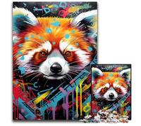 Puzzle in legno da 1000 pezzi raffigurante il panda rosso, per adulti, adolescenti e ragazzi, ideale come regalo di compleanno e di festa, 50x75CM/19,68x29,52 pollici.