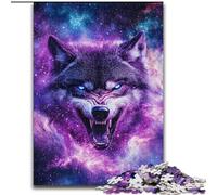 Puzzle in legno da 1000 pezzi raffigurante un lupo fantasy, per adulti, perfetto per decorare casa e ufficio, feste, compleanni e regali di Natale (dimensioni 50x75cm)