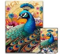 Puzzle in legno da 1000 pezzi raffigurante un pavone colorato, per adulti, adolescenti e ragazzi, ideale come regalo di compleanno e di festa, 50x75CM/19,68x29,52 pollici.