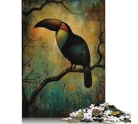 Puzzle in legno da 1000 pezzi raffigurante un tucano, per adulti, puzzle per adulti, puzzle di forme uniche, regali, puzzle per giochi di famiglia, 1000 pezzi (75x50 cm)