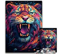 Puzzle in legno da 1000 pezzi raffigurante una tigre dipinta per adulti sfida per la mente attività educativa per adolescenti 1000 pezzi (38x26 cm)