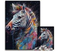 Puzzle in legno da 1000 pezzi raffigurante una zebra per adolescenti e famiglie perfetto come decorazione fai da te e sfida rompicapo 1000 pezzi (75x50 cm)