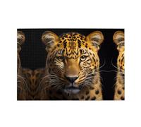 Puzzle in legno da 1000 pezzi WZYWHJ il leopardo dagli occhi profondi stampato per adulti e bambini, perfetto per divertimento in famiglia, sollievo dallo stress