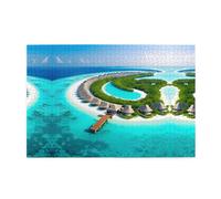 Puzzle in legno da 1000 pezzi WZYWHJ Maldives scenario stampato per adulti e bambini, perfetto per divertimento in famiglia, sollievo dallo stress