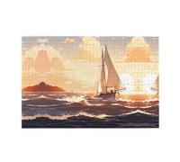 Puzzle in legno da 1000 pezzi WZYWHJ Yacht stampato per adulti e bambini, perfetto per divertimento in famiglia, antistress