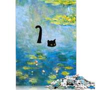 Puzzle in legno da 1500 pezzi per adulti, puzzle Monet Cat Waterlily, regali puzzle, puzzle per gioco di famiglia 1500 pezzi (85x57 cm)