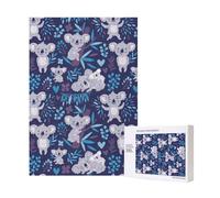 Puzzle in legno da 300 pezzi con simpatici koala e animali dell'Australia per il divertimento di tutta la famiglia.