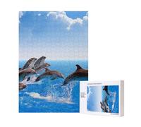 Puzzle in legno da 300 pezzi con stampa 3D di un delfino, unico nel suo genere, per il divertimento di tutta la famiglia.