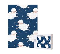 Puzzle in legno da 300 pezzi "Pecore su un cielo stellato" per il divertimento di tutta la famiglia.