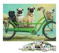 Puzzle in legno da 500 pezzi "Carlini su una giostra verde" per adulti e adolescenti, per divertimento in famiglia e serate di gioco, 500 pezzi (52x38 cm)