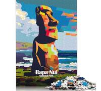 Puzzle in legno da 500 pezzi del Parco Nazionale Rapa Nui, Cile, adatto per adulti e dai 18 anni in su, gioco di puzzle per famiglie, 500 pezzi (52x38 cm)