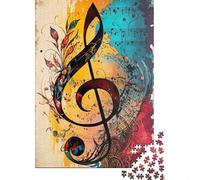 Puzzle in legno da 500 pezzi per adulti, note musicali, puzzle quadrato per bambini, giochi per famiglie, regali di Natale, 500 pezzi (52x38 cm)