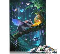 Puzzle in legno da 500 pezzi per adulti, puzzle con petauro dello zucchero per bambini, giochi per famiglie, regali di Natale, 500 pezzi (52x38 cm)