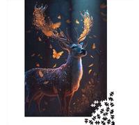 Puzzle in legno da 500 pezzi per adulti, puzzle magico con farfalla e cervo, puzzle da sogno per bambini, giochi per famiglie, regali di Natale, 500 pezzi (52x38 cm)