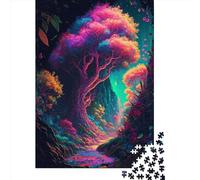 Puzzle in legno da 500 pezzi per adulti, tema: Foresta delle fate, gioco educativo per bambini, come regalo di Natale, 500 pezzi (52x38 cm)