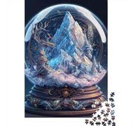 Puzzle in legno da 500 pezzi, puzzle di montagna ghiacciata, attività per famiglie, regali di Natale, 500 pezzi (52x38 cm)