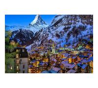 Puzzle in legno da 5000 pezzi, villaggio delle Alpi Svizzere della Valle di Zermatt, decorazione per la casa e regalo