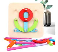 Puzzle In Legno Da Costruzione Con Forme Geometriche Da Abbinare | Puzzle Da Impilare Con Numeri E Forme In Legno Per Sviluppo Abilità Motorie Per Bambini, Compleanno, Natale E