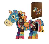Puzzle in Legno Decorazione a Forma di Cavallo Educativa