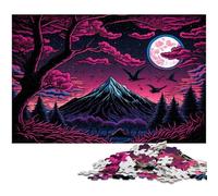 Puzzle in legno del Monte Fuji da 1000 pezzi per adulti, ideale come decorazione fai da te e come regalo rompicapo, 50x75CM/19,68x29,52 pollici.