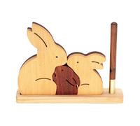 Puzzle in legno di coniglio,Puzzle di animali in legno,Giocattoli puzzle in legno per bambini - Puzzle coniglietto in legno, puzzle decorativo familiare, portamatite