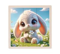 Puzzle in legno di coniglio,Simpatico puzzle coniglietto - Gioco da tavolo creativo di puzzle coniglietti - Puzzle in legno a forma di animale per bambini, ragazze, casa, auto,