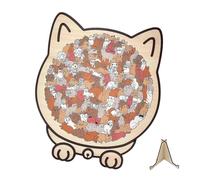 Puzzle in Legno di Gatto, 135 Pezzi Colori Morandi, Puzzle Tematico Gatto con Pezzi Precisi e Irregolari per Amanti dei Gatti