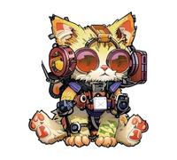 Puzzle In Legno Di Gatto - Rompicapo A Forma Animale Impegnativo | Gatto Con Cuffie Puzzle Impegnativi | Per Decorazione Casa Salotto Camera Da Adulti Donne Uomini Amanti Dei Gattini Famiglia Amico