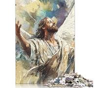 Puzzle in legno difficile da 500 pezzi per adulti raffigurante Gesù cristiano, idea regalo per la vigilia di Natale, 500 pezzi (52x38 cm)