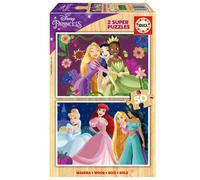 Puzzle in Legno Disney Princess - Set di 2 Puzzle da 50 Pezzi - Nouvo