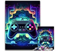 Puzzle in legno fai da te Neon Game da 1000 pezzi, decorazione, sfida mentale, per adulti, famiglia, regalo di Natale 50x75cm/19,68x29,52 pollici