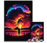 Puzzle in legno fai da te "Sky on Fire" da 1000 pezzi, decorazione, sfida per il cervello, per adulti, famiglia, regalo di Natale, 50x75cm/19,68x29,52 pollici