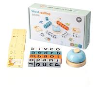 Puzzle in legno, giocattolo con 26 giochi di ortografia colorati e aiuto per l'apprendimento dell'inglese, set interattivo per la formazione di parole, materiale robusto dal design naturale, educativo