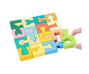 Puzzle in legno - Giocattolo di abbinamento forme geometriche, puzzle didattico da 16 pezzi | Puzzl educativo per ragazzi e ragazze 4 ai 6 anni, regalo per l'apprendimento precoce della scuola ma