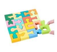Puzzle in Legno | Gioco Di Abbinamento Delle Forme Geometriche,Puzzle in Legno da 16 Pezzi - Bambini Di Età 4-6 Anni Per L'Apprendimento E Momenti Di Gioco In Casa, Scuola E Asilo Infantile