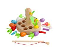 Puzzle in legno Gioco di Pesca Giocattolo Fattoria Raccolta Pesca Magnetica Bambini Apprendimento Precoce Collegamento sensoriale