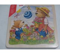 Puzzle In Legno Goki 4 Strati - Piccolo Orso Marrone - 55 Pezzi - NUOVO