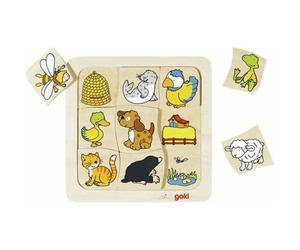 Puzzle in legno Goki Chi vive dove? 1 St